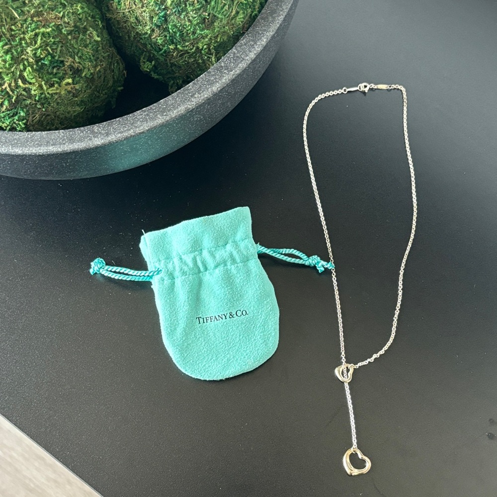 Tiffany & Co. Silver Necklace with Gold Circle Pendant